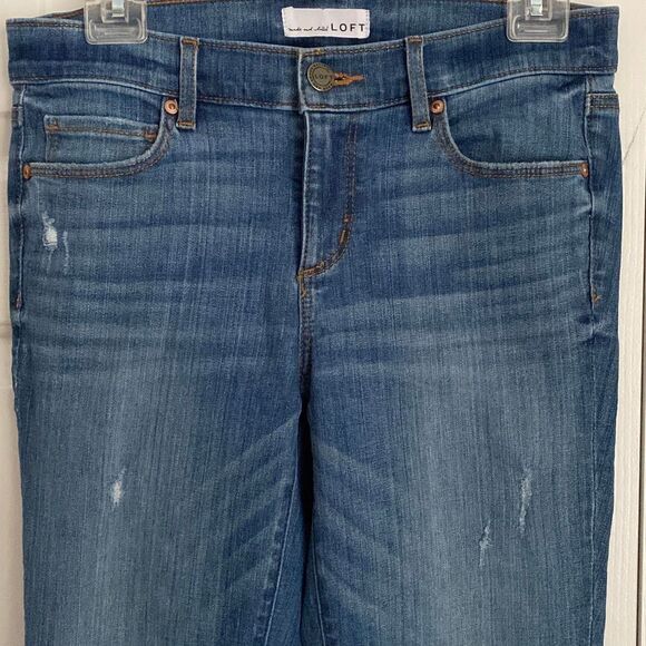 LOFT Double Frayed Hem Modern Skinny Size 27/4 - Picture 4 of 11